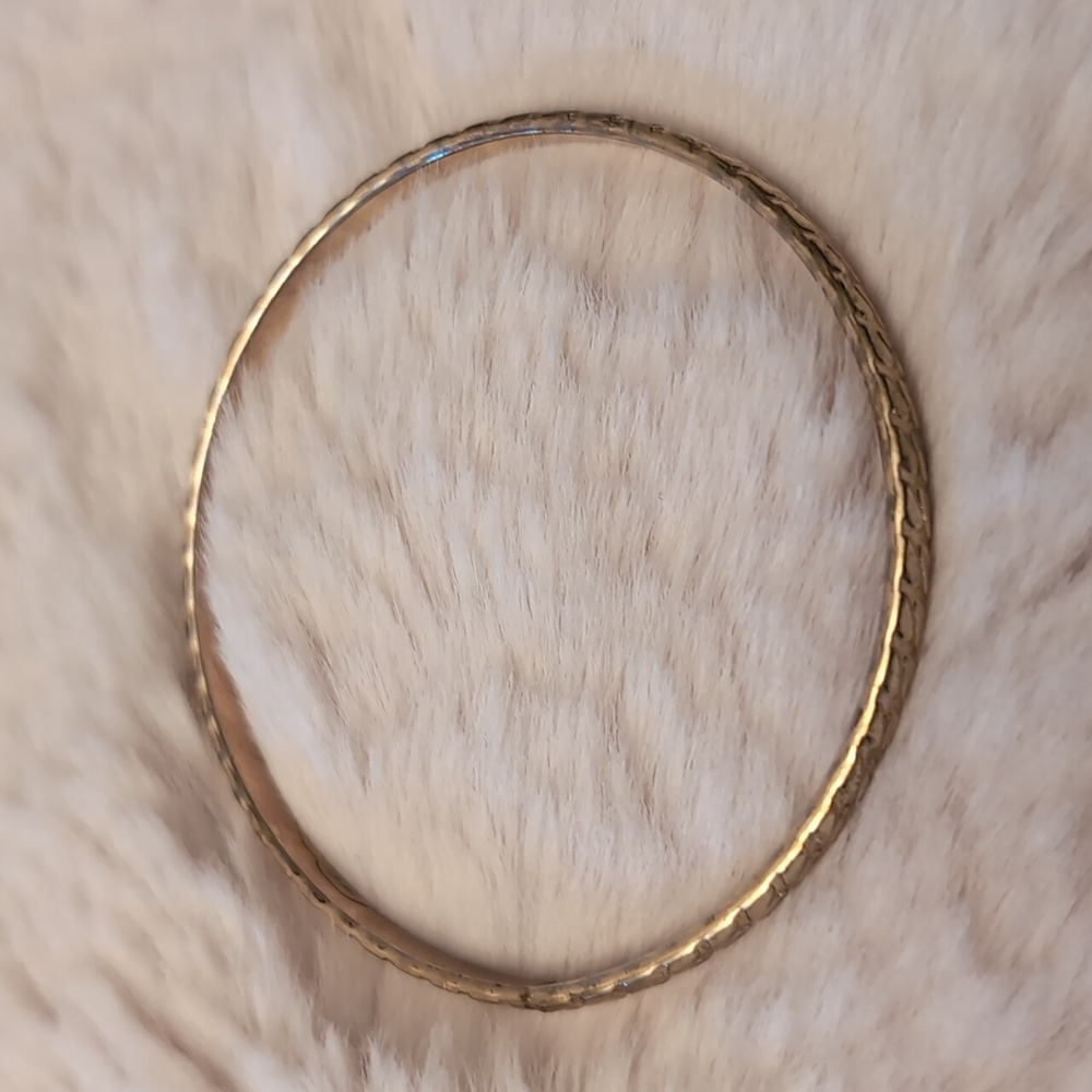 Two Silver Toned Textured Pattern Bangles - Picture 6 of 10